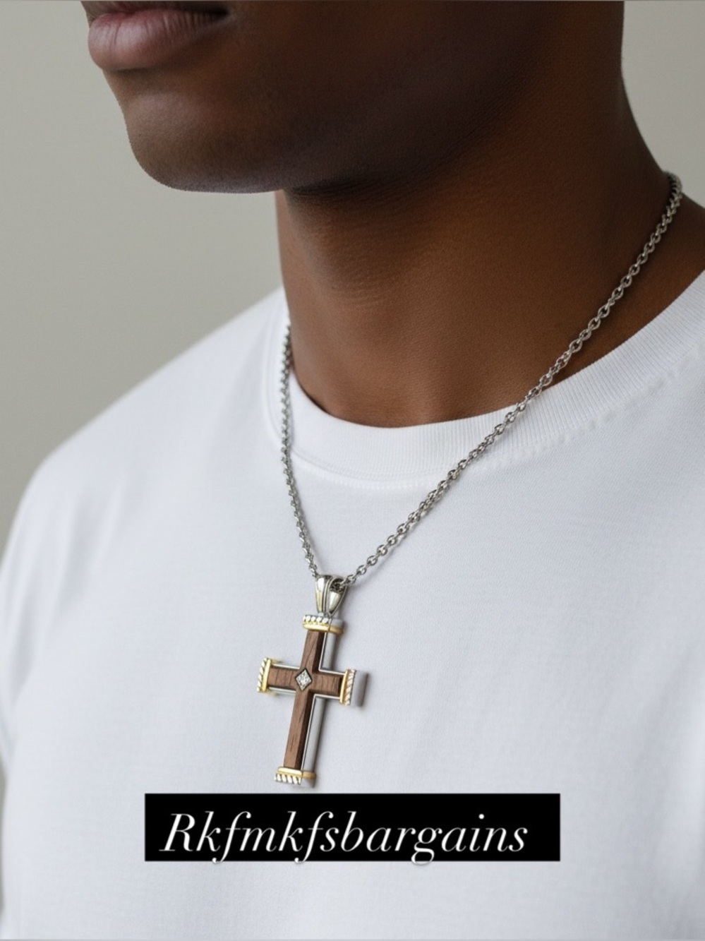 Elegant Gold and Silver Cross Pendant